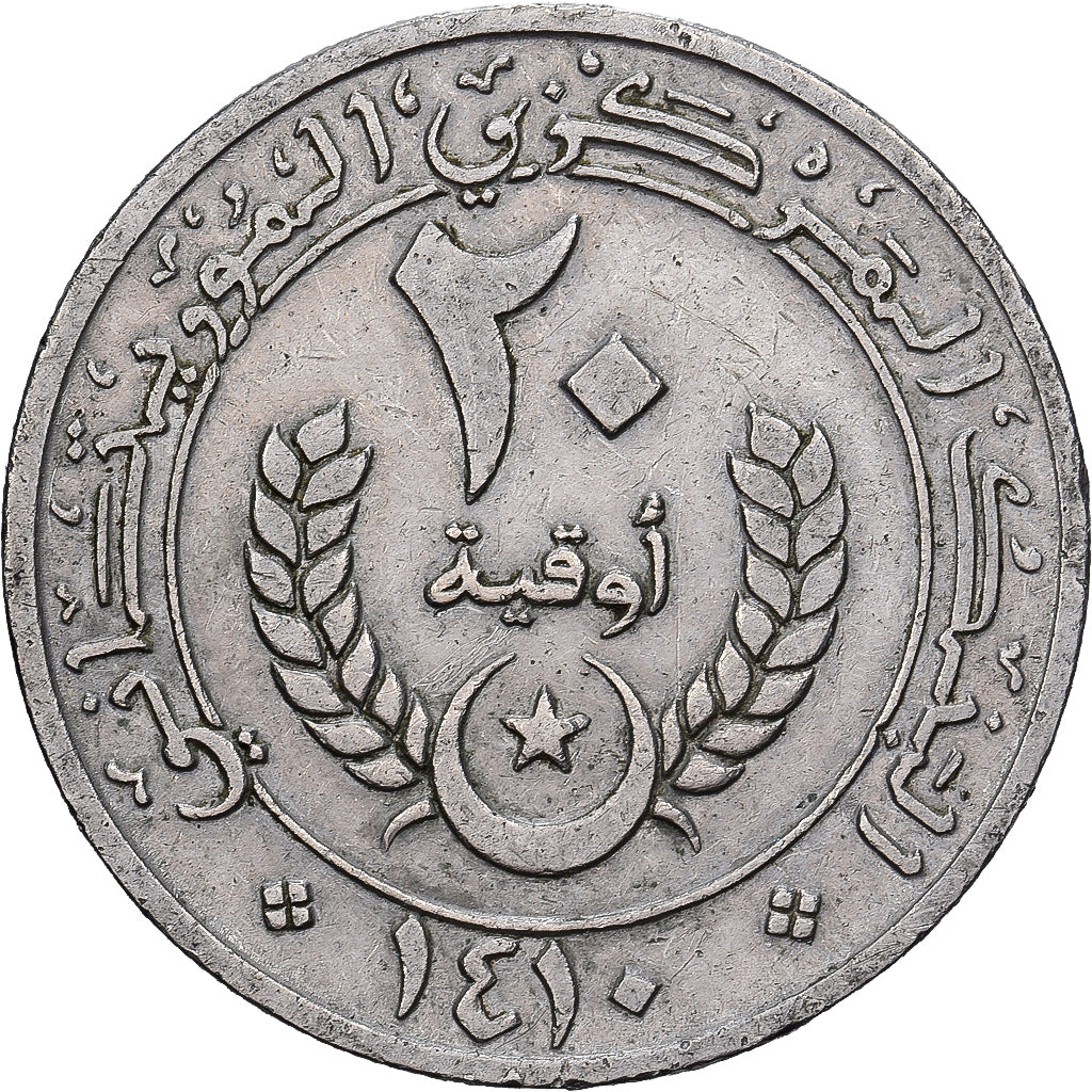 Mauritanie, 20 Ouguiya, 1990, Kremnica, Cupronickel, TTB, KM:5