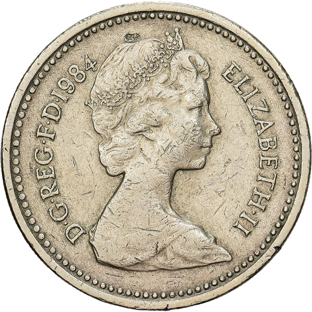 Wielka Brytania, Elizabeth II, Pound, 1984, Mosiądz niklowy, VF(30-35), KM:934