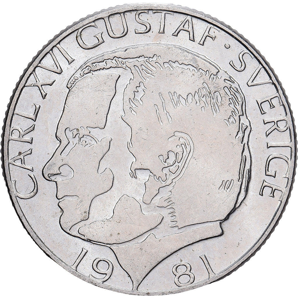 Schweden, 1 Krona, 1981, AB Myntverket, Kupfer-Nickel, SS, KM:852