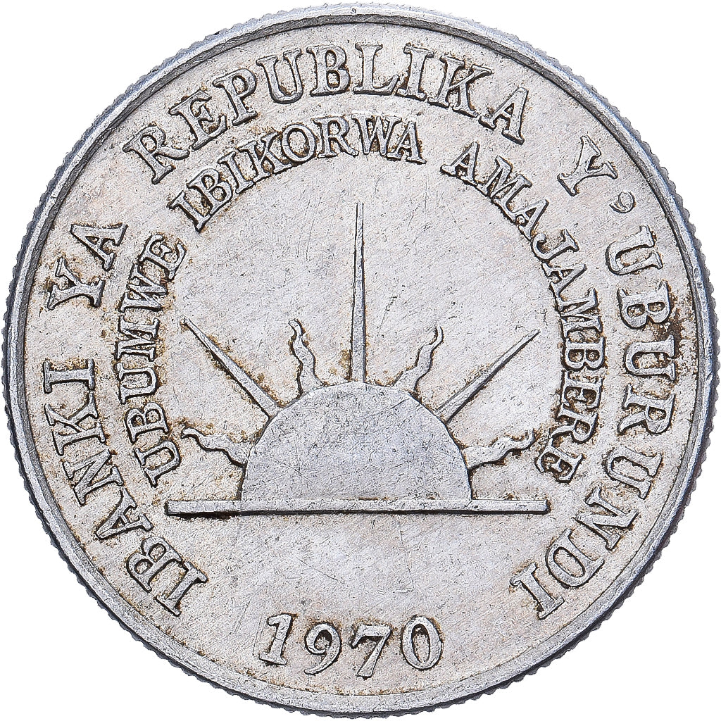 Burundi, 1 Franc, 1970, Royal Mint, Alluminio, MB+, KM:18