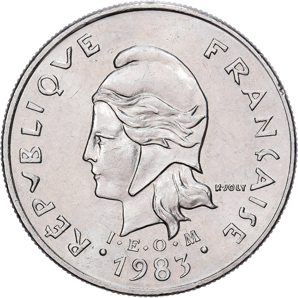Polinezja Francuska, 10 Francs, 1983, Monnaie de Paris, Aluminium, AU(50-53)