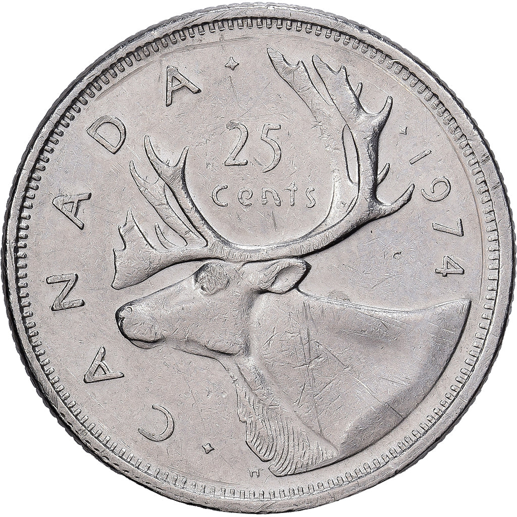 Canada, Elizabeth II, 25 Cents, 1974, Royal Canadian Mint, Proof, Nikiel