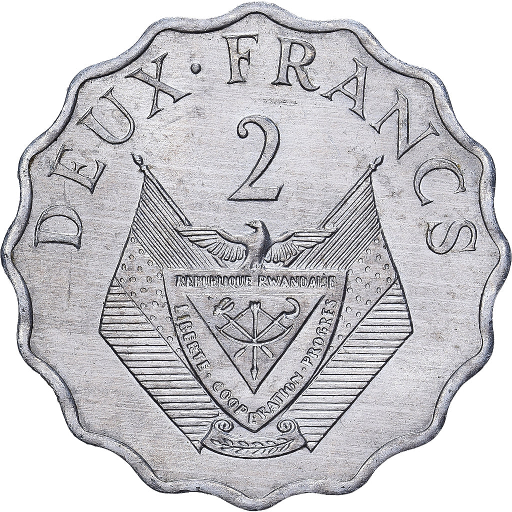 Rwanda, 2 Francs, 1970, Royal Mint, Aluminium, TTB+, KM:10