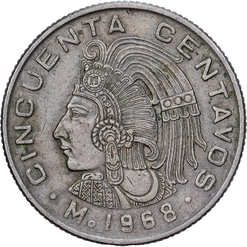 Messico, 50 Centavos, 1968, Mexico City, Rame-nichel, BB+, KM:452