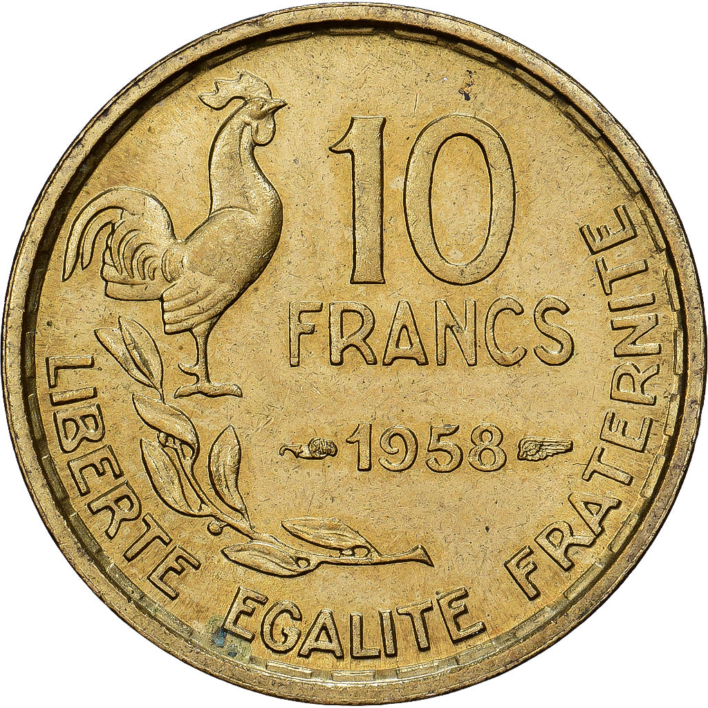 Frankreich, 10 Francs, Guiraud, 1958, Paris, Cupro-Aluminium, SS, Gadoury:812