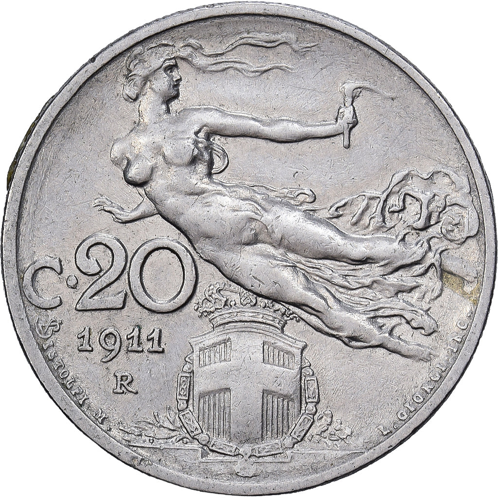Italien, Vittorio Emanuele III, 20 Centesimi, 1911, Rome, Nickel, SS+, KM:44