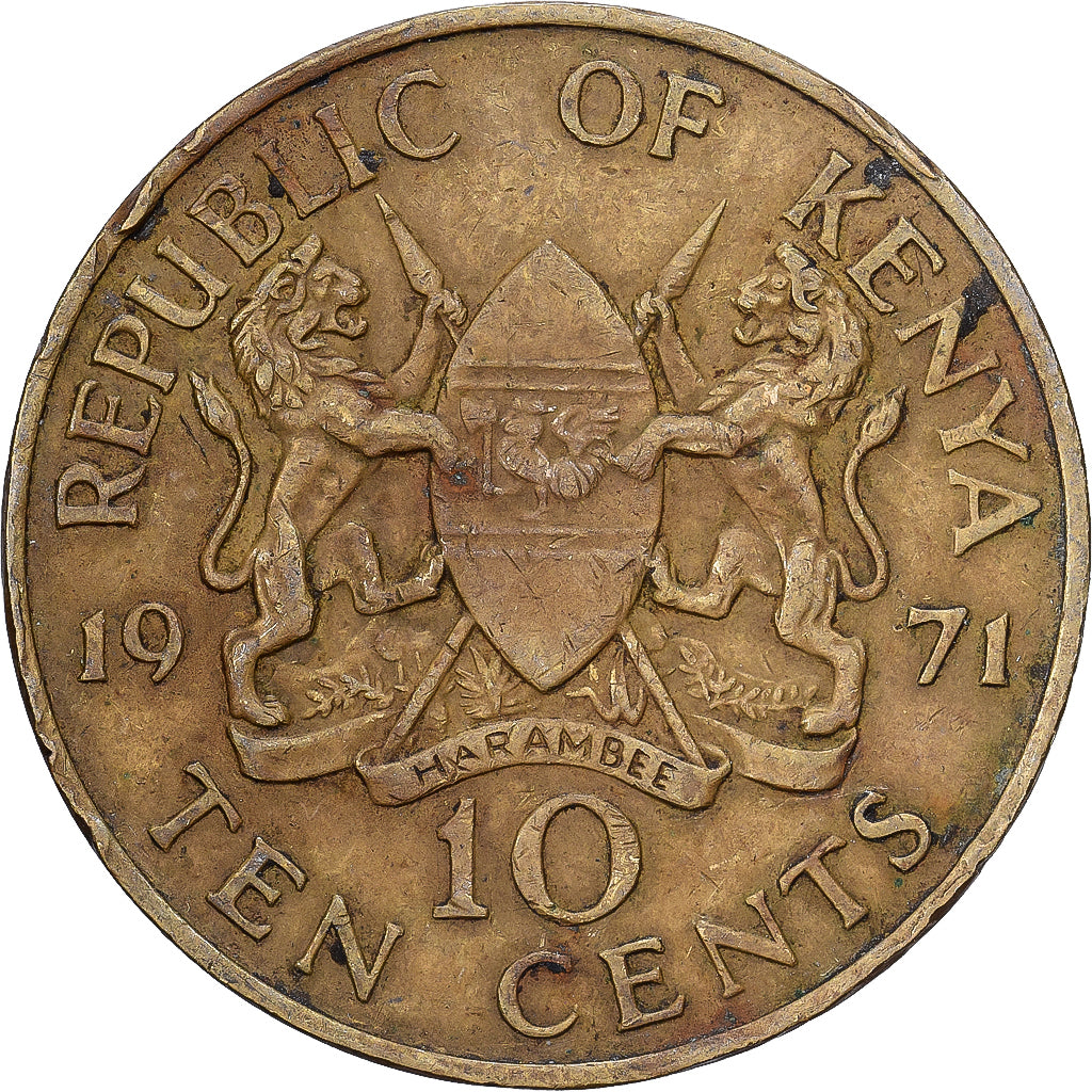 Kenya, 10 Cents, 1971, Nickel-Cuivre, TB+, KM:11