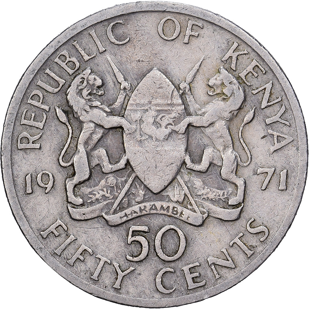 Kenia, 50 Cents, 1971, Nickel plated steel, ZF, KM:41