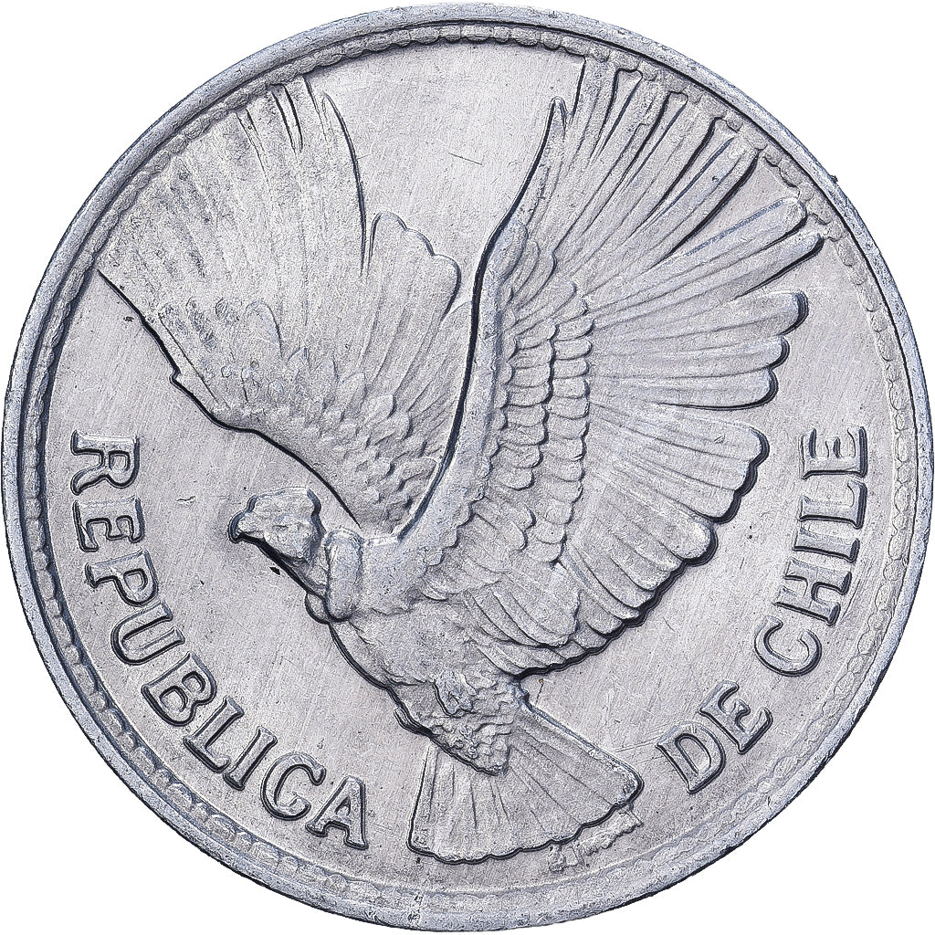 Chile, 5 Pesos, 1956, Casa da Moeda, Aluminum, AU(50-53), KM:180