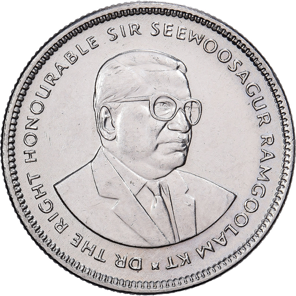 Mauritius, 20 Cents, 1990, Nickel platerowany stalą, AU(50-53), KM:53
