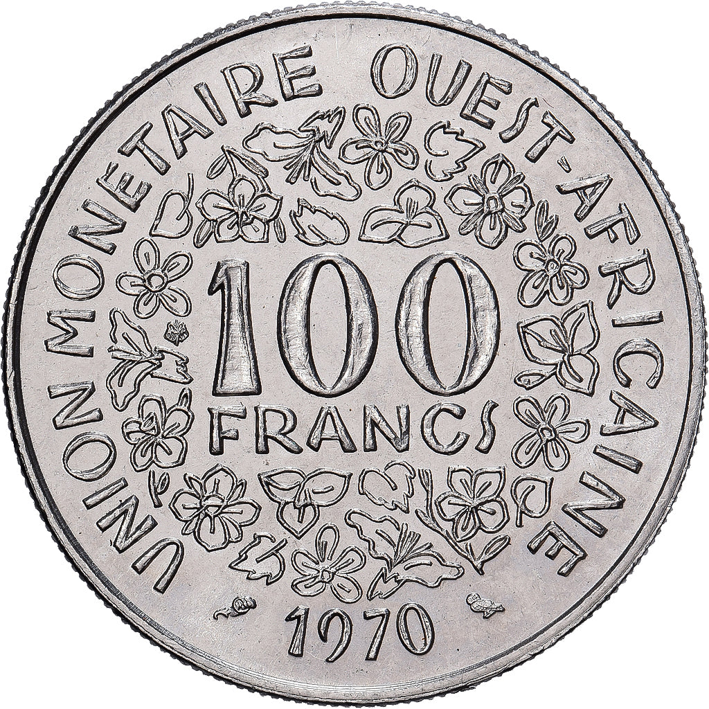 West African States, 100 Francs, 1970, Paris, Nickel, AU(50-53), KM:4