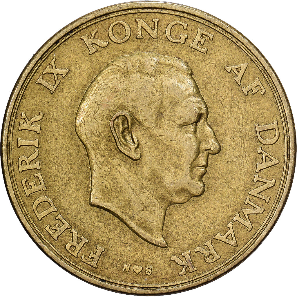 Danemark, Frederik IX, 2 Kroner, 1952, Copenhagen, Bronze-Aluminium, TTB