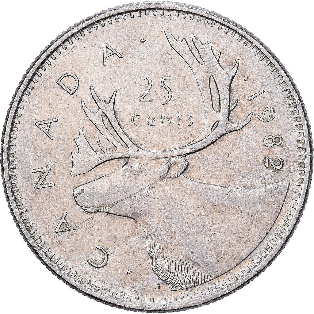 Kanada, Elizabeth II, 25 Cents, 1982, Royal Canadian Mint, Nickel, S+, KM:74