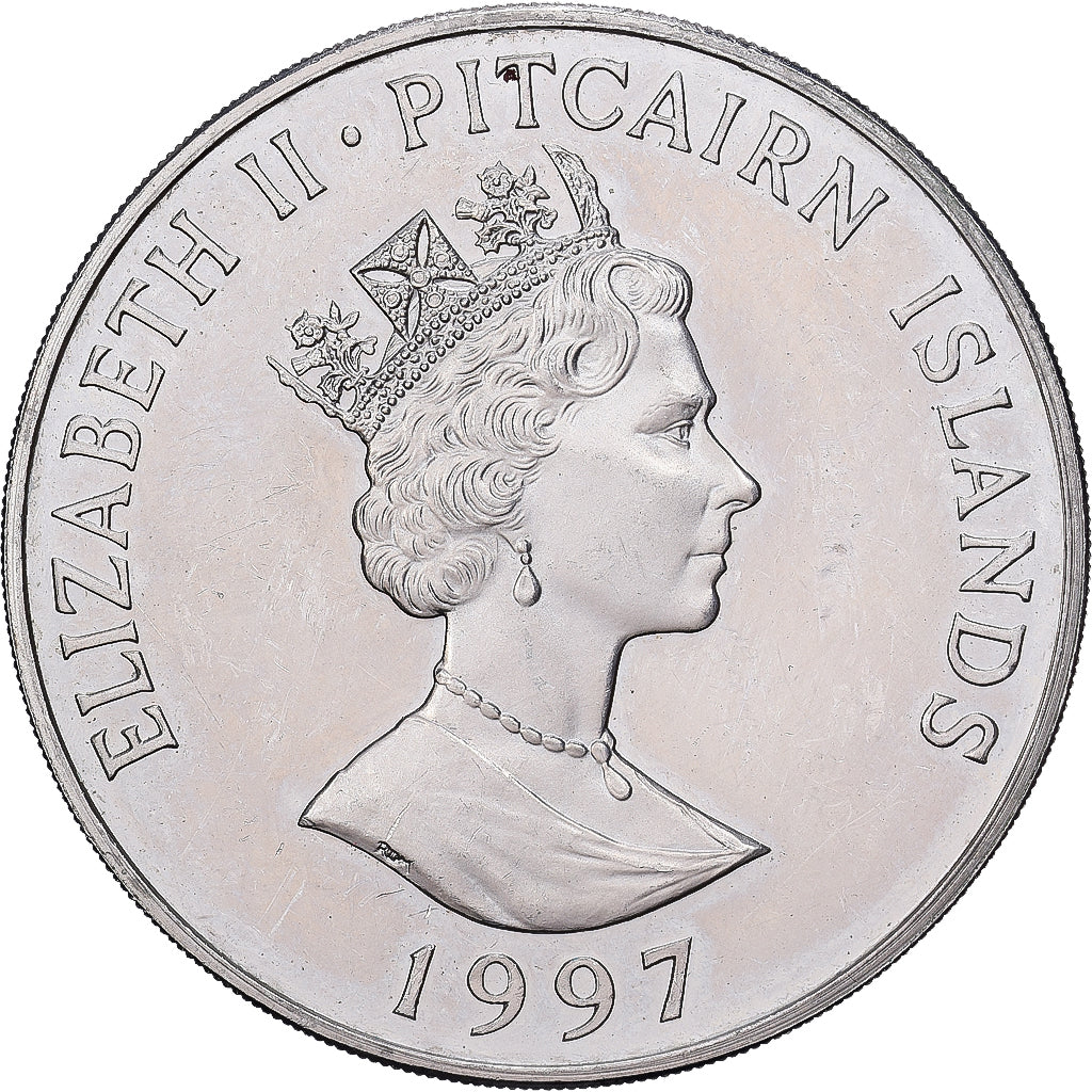 PITCAIRN EILANDEN, Elizabeth II, 1 Dollar, 1997, Royal Mint, 97ème anniversaire