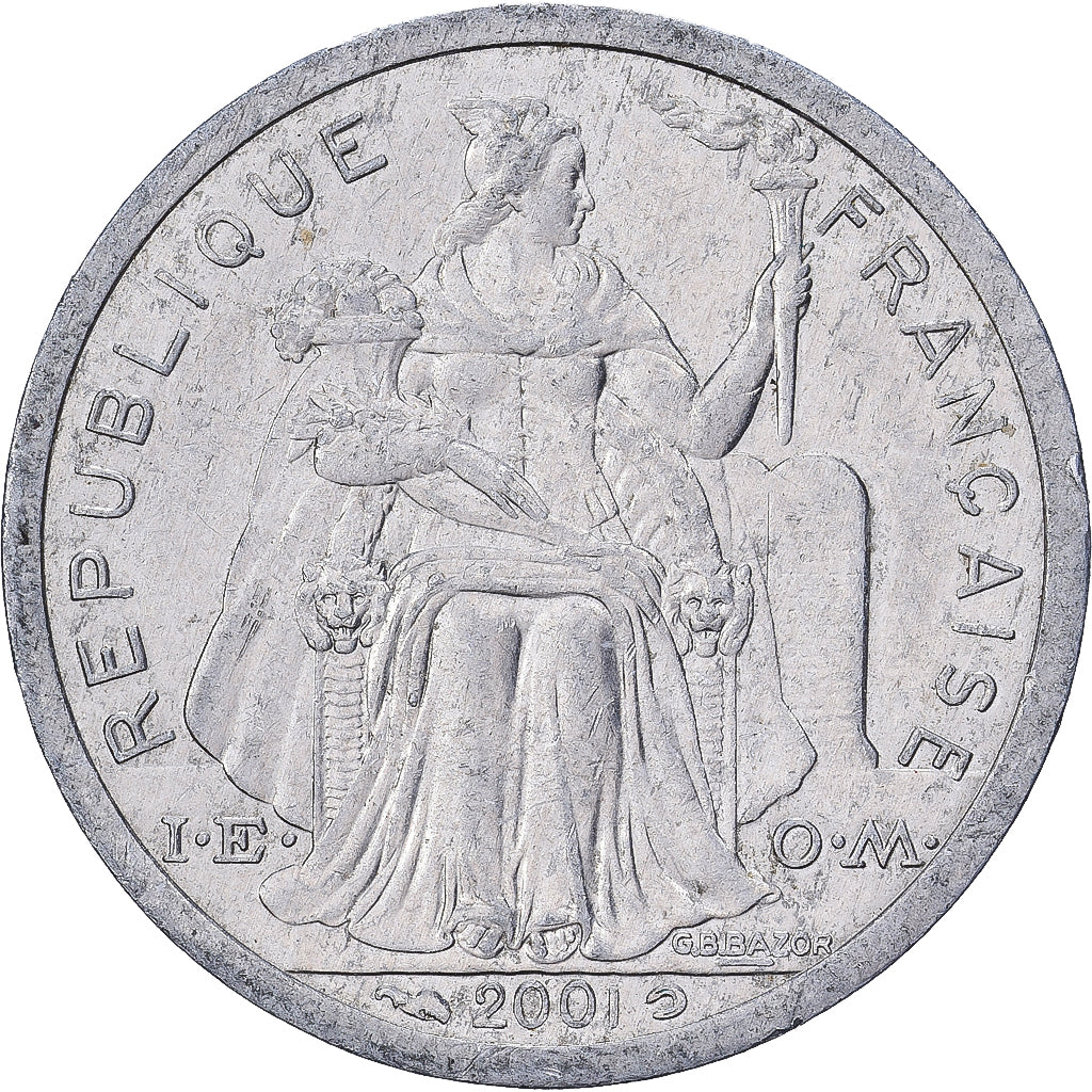 Polinezja Francuska, Franc, 2001, Paris, Aluminium, EF(40-45), Lecompte:23c