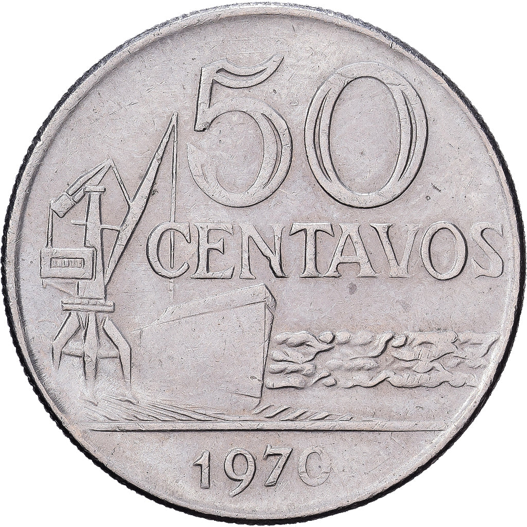 Brazil, 50 Centavos, 1970, Copper-nickel, EF(40-45), KM:580a