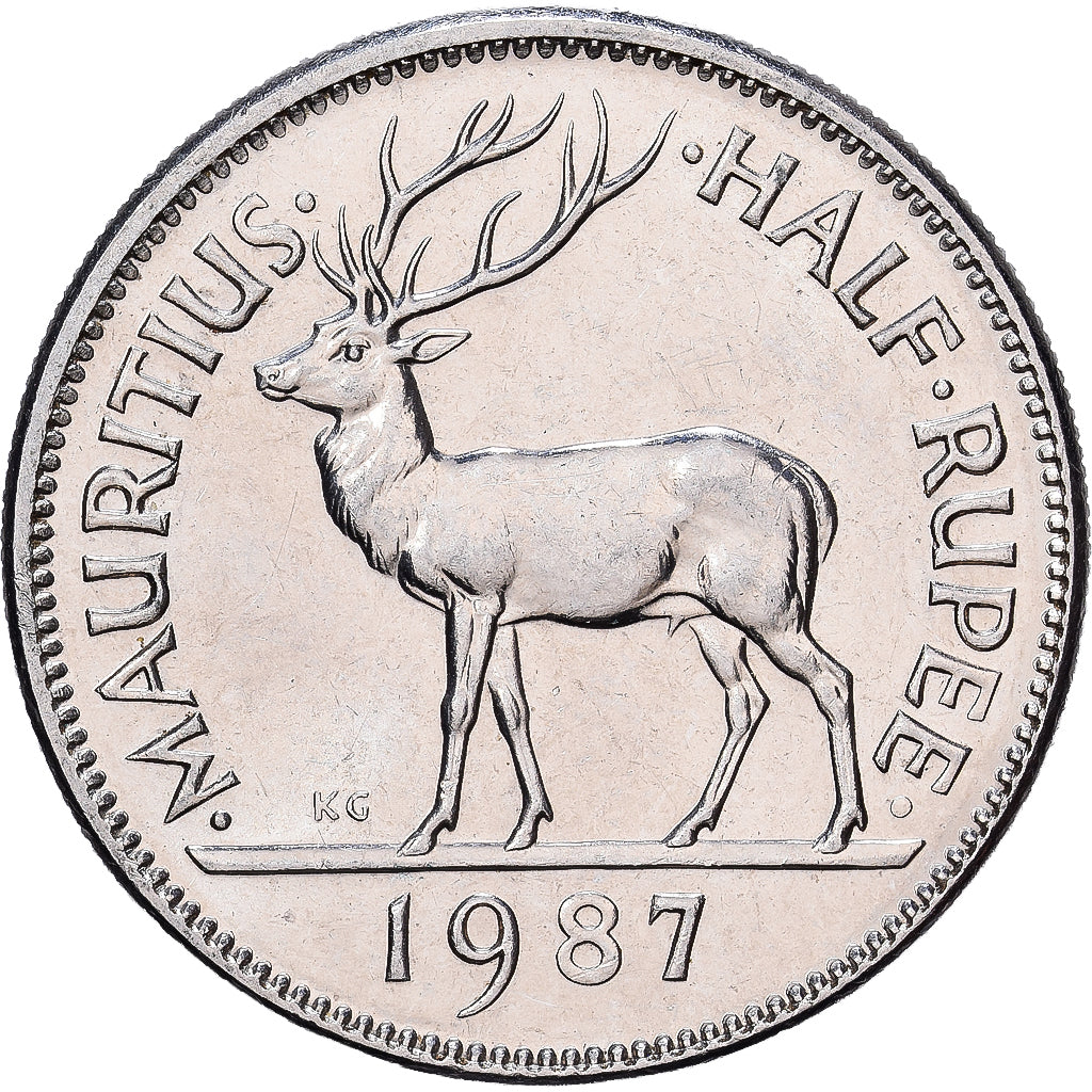 Mauritius, 1/2 Rupee, 1987, Royal Mint, Rame-nichel, SPL-, KM:54