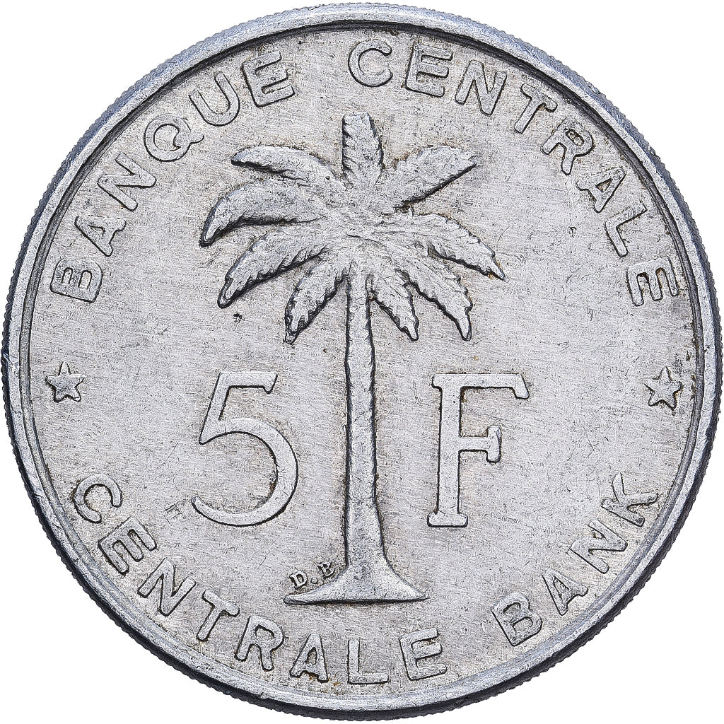 Belgian Congo, 5 Francs, 1958, Monnaie royale de Belgique, Aluminum, VF(30-35)