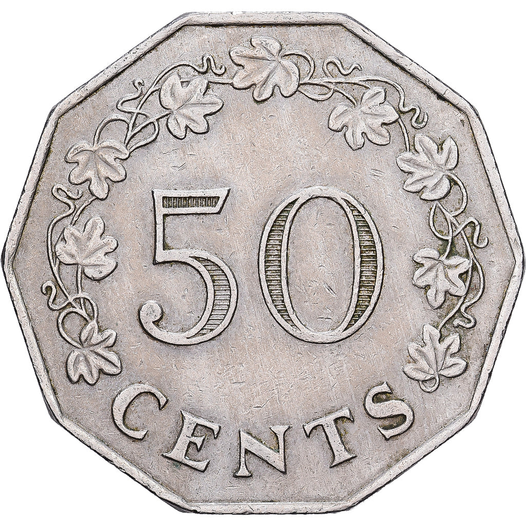 Malta, 50 Cents, 1972, British Royal Mint, Kupfer-Nickel, SS+, KM:12