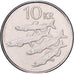 Islanda, 10 Kronur, 2004, Acciaio placcato nichel, BB, KM:29.1a