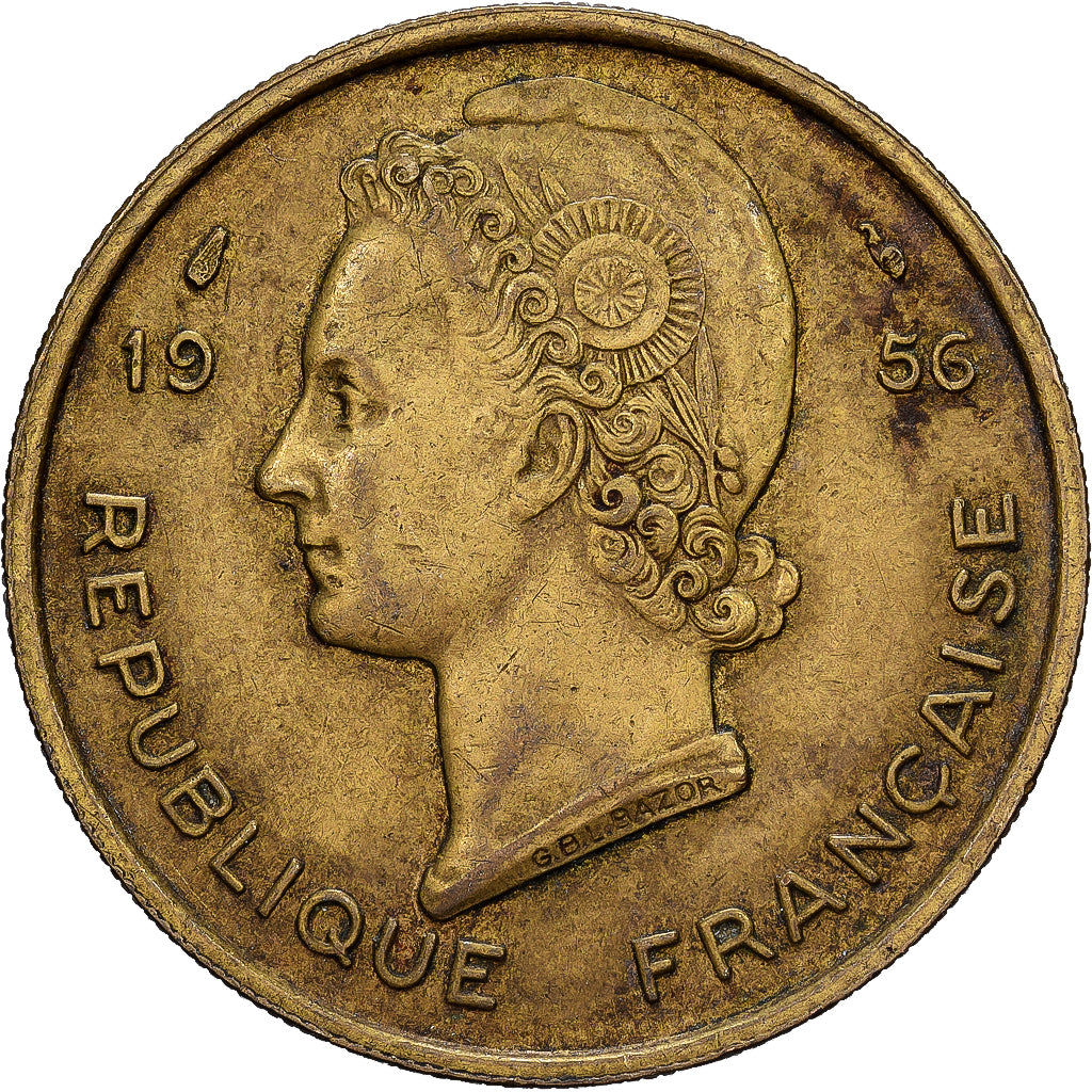 Afrique occidentale française, 25 Francs, 1956, Bronze-Aluminium, TB+, KM:7