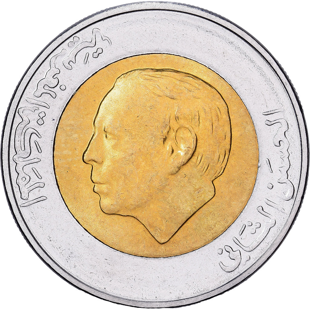 Moneta, Marocco, al-Hassan II, 5 Dirhams, 1987/AH1407, Paris, BB, Bi-metallico