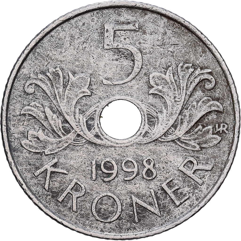 Norway, Harald V, 5 Kroner, 1998, Copper-nickel, VF(30-35), KM:463