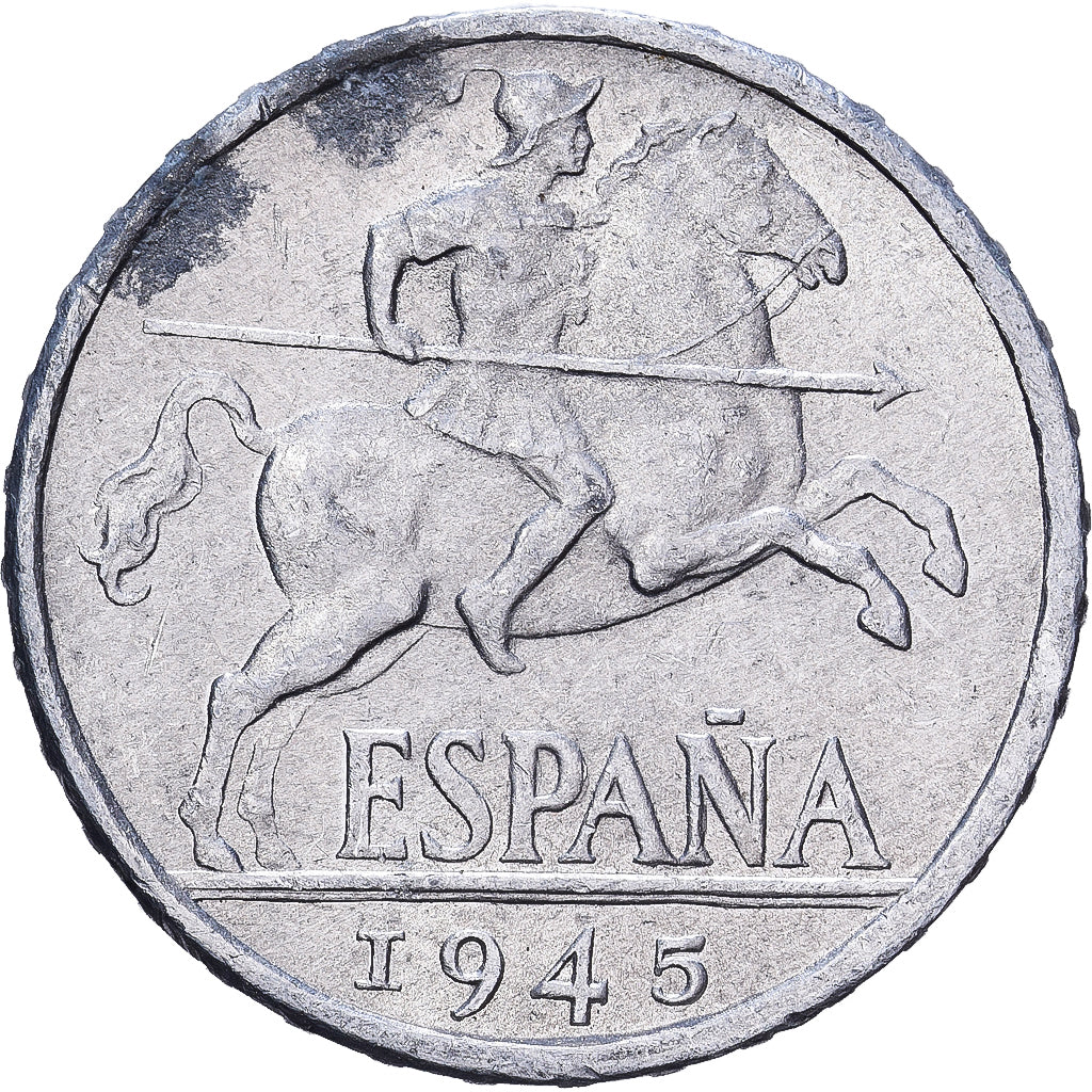 España, 5 Centimos, 1945, Aluminio, BC+, KM:765