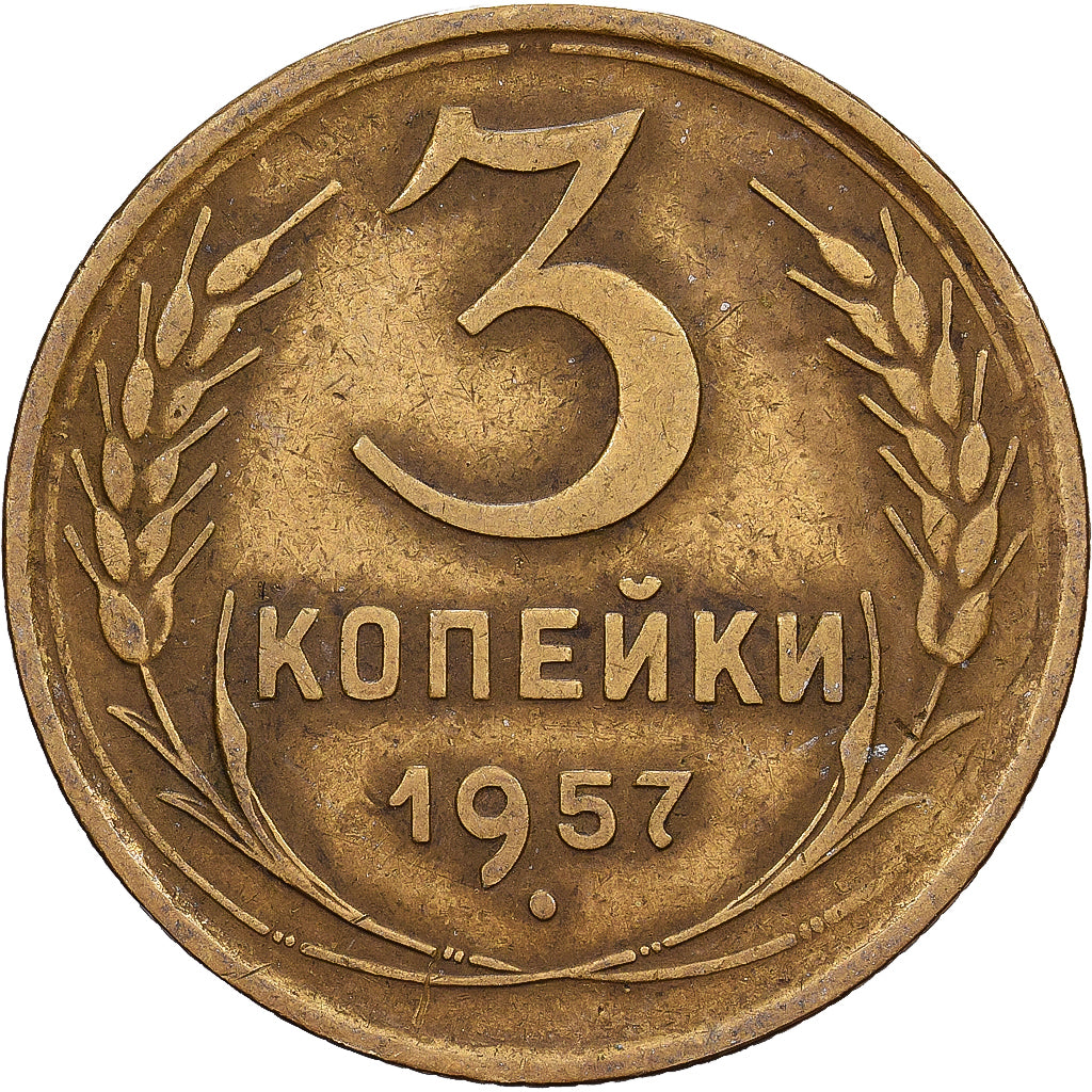 Russia, 3 Kopeks, 1957, Aluminum-Bronze, VF(30-35), KM:114