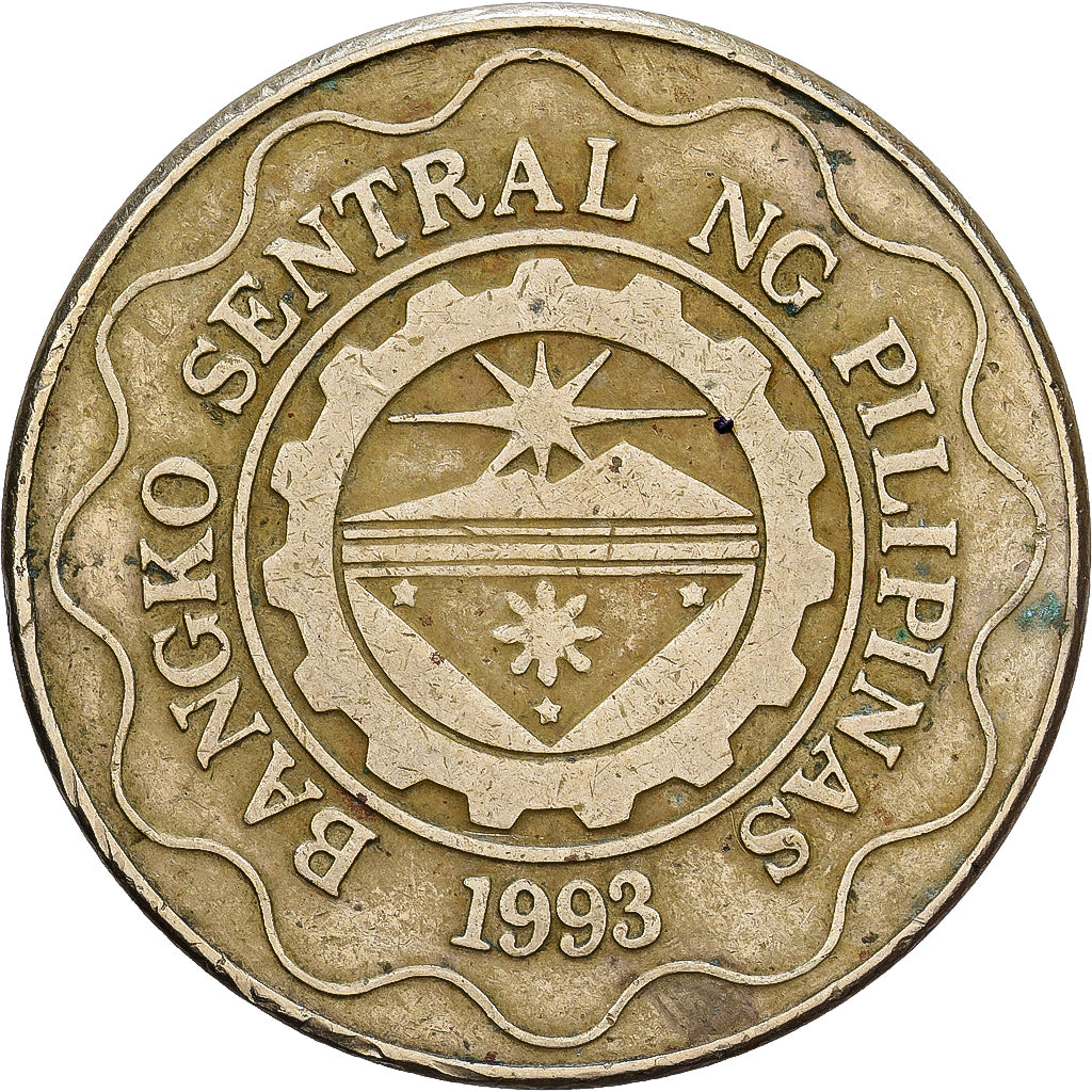 Philippines, 5 Piso, 1997, Acier plaqué laiton, VF(30-35), KM:272