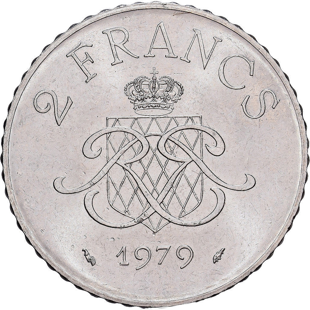 Mónaco, Rainier III, 2 Francs, 1979, Paris, Níquel, MBC, Gadoury:MC 151