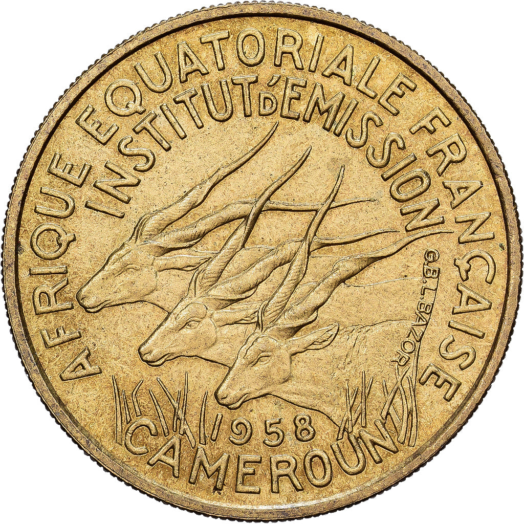 Cameroun, 25 Francs, 1958, Bronze-Aluminium, TTB, KM:12