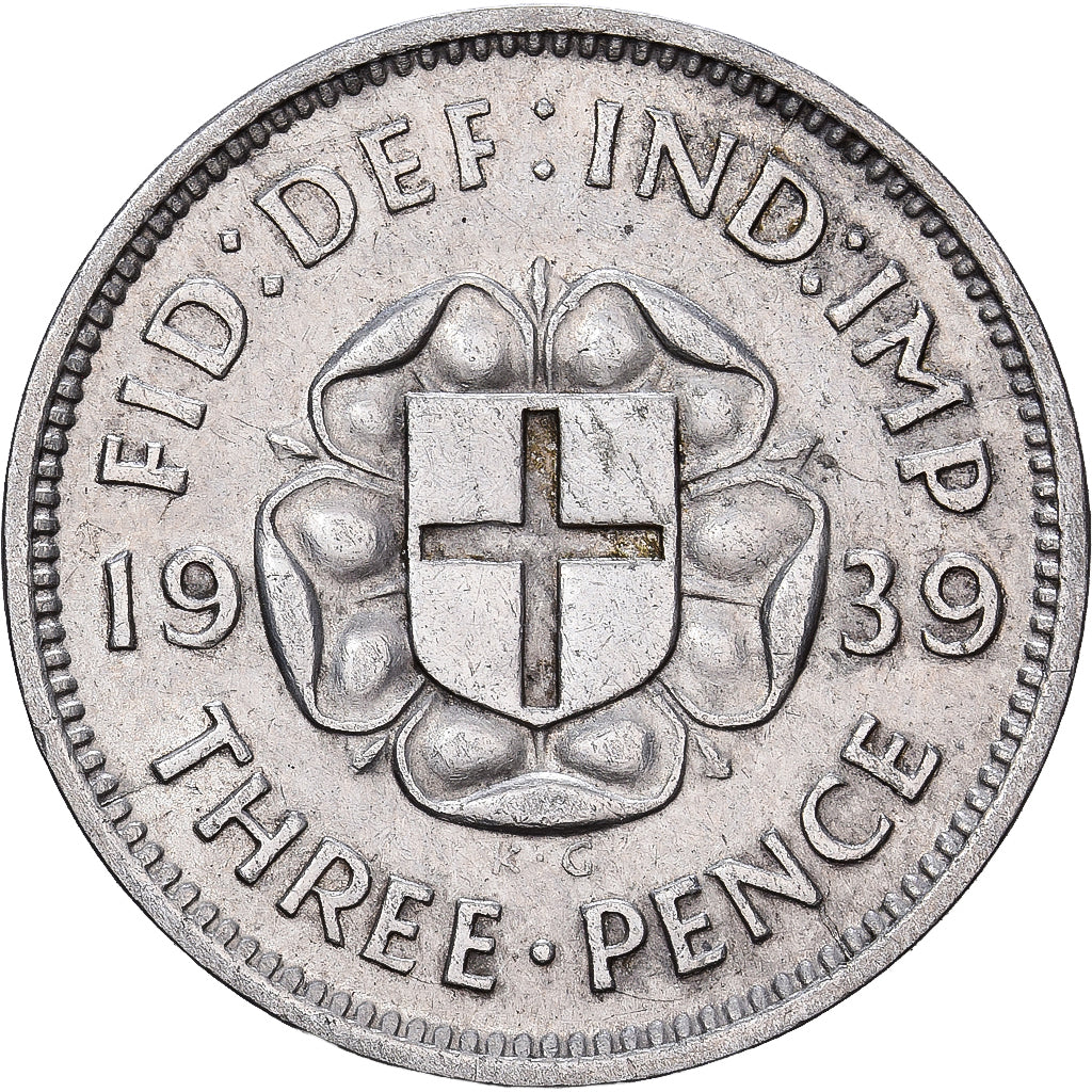 United Kingdom, George VI, 3 Pence, 1939, London, Silver, EF(40-45), KM:848