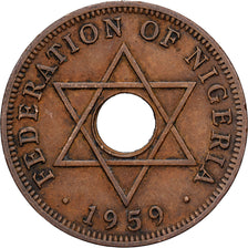 Munten, Nigeria, Elizabeth II, Penny, 1959, ZF, Bronzen, KM:2