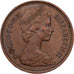 Gran Bretaña, Elizabeth II, 1 New Penny, 1981, Bronce, BC+, KM:915