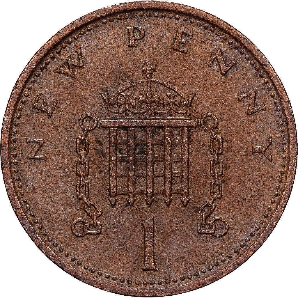 Gran Bretaña, Elizabeth II, 1 New Penny, 1981, Bronce, BC+, KM:915