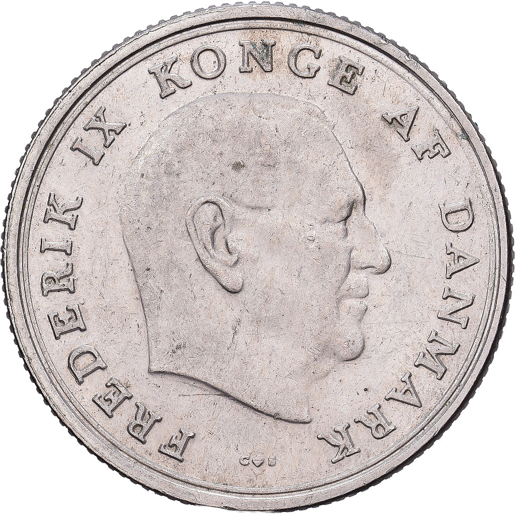 Denmark, Frederik IX, Krone, 1966, Copenhagen, Copper-nickel, VF(30-35)