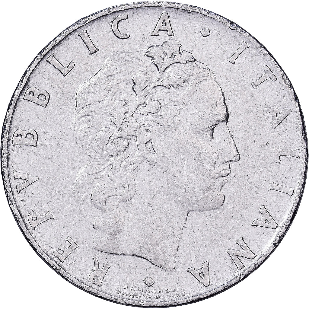 Italie, 50 Lire, 1965, Rome, Acier inoxydable, TTB+, KM:95.1