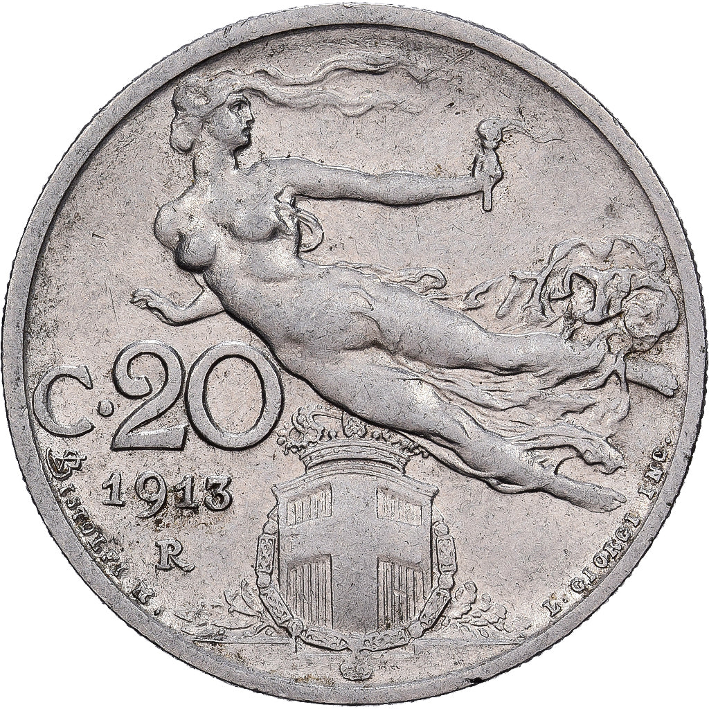 Italië, Vittorio Emanuele III, 20 Centesimi, 1913, Rome, Nickel, ZF