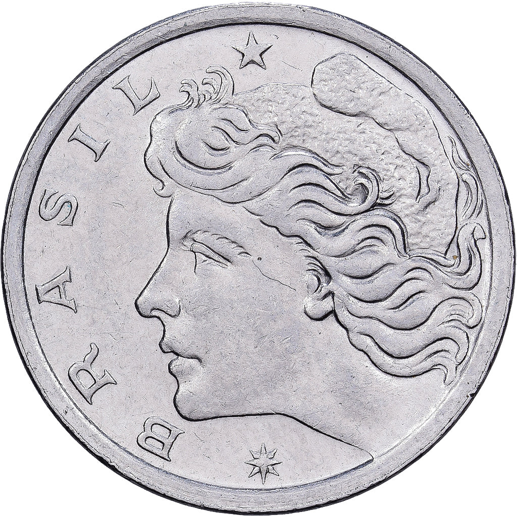 Brazil, 2 Centavos, 1967, Stainless Steel, EF(40-45), KM:576.1