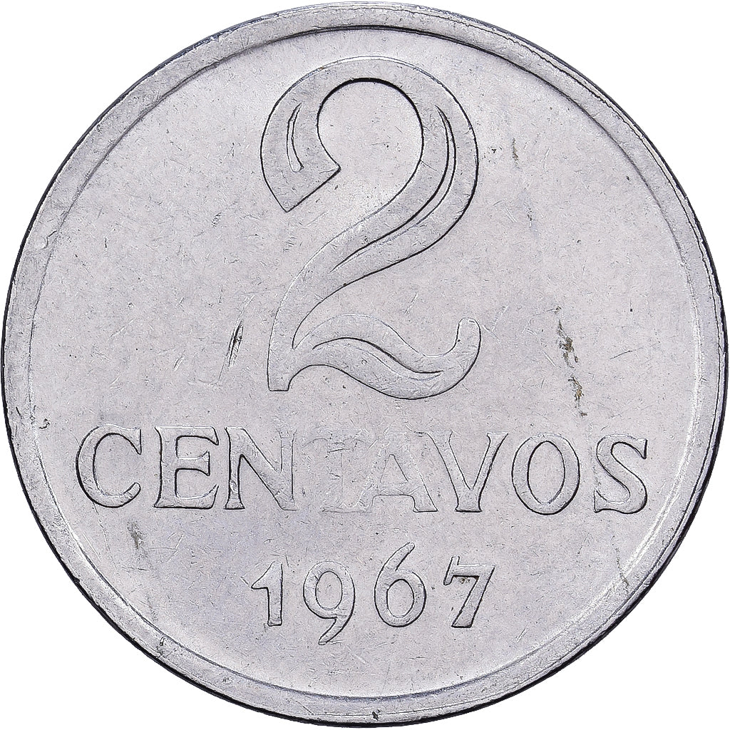 Brazil, 2 Centavos, 1967, Stainless Steel, EF(40-45), KM:576.1