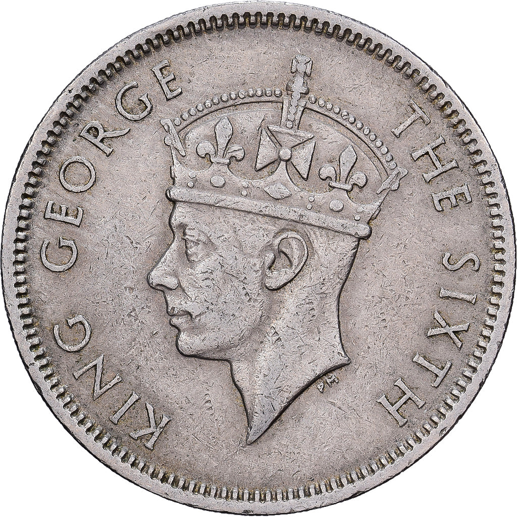 Coin, Hong Kong, George VI, 50 Cents, 1951, VF(30-35), Copper-nickel, KM:27.1