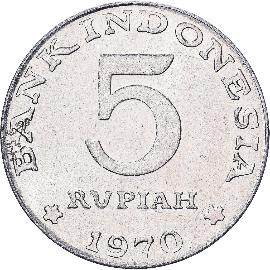 Indonesien, 5 Rupiah, 1970, Aluminium, SS, KM:22