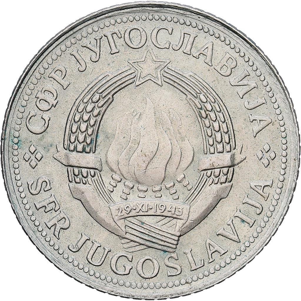 Yugoslavia, 2 Dinara, 1977, Belgrade, Nickel, EF(40-45), KM:57