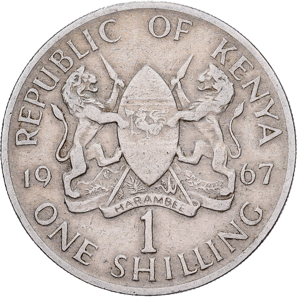 Coin, Kenya, Shilling, 1967, EF(40-45), Copper-nickel, KM:5