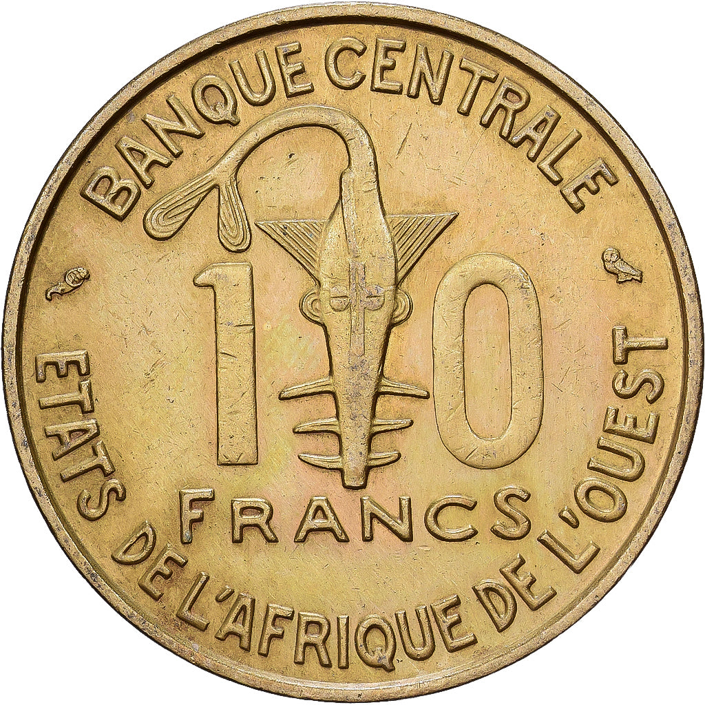 Estados del África Occidental, 10 Francs, 1964, Paris, Aluminio - bronce, MBC+