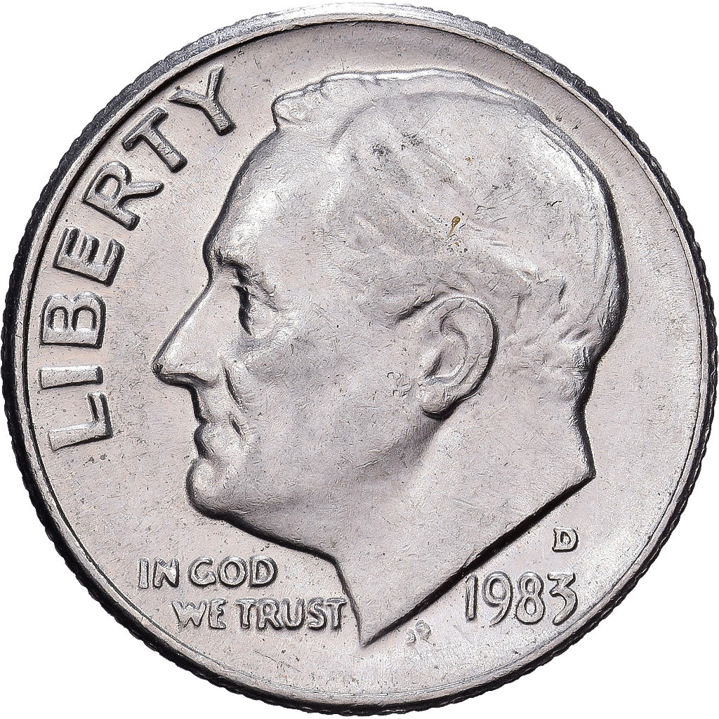 Verenigde Staten, Dime, Roosevelt Dime, 1983, Denver, Copper-Nickel Clad Copper