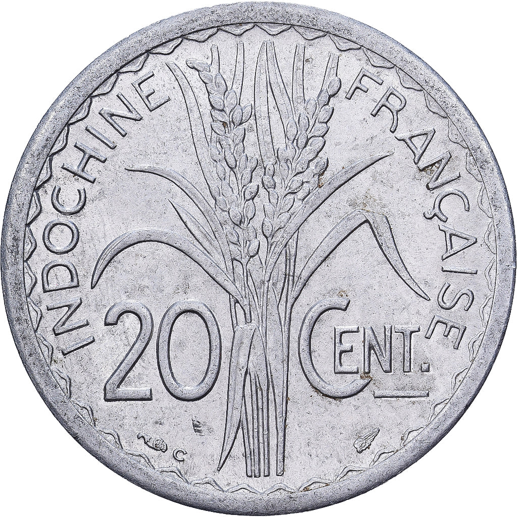 Frans Indo-China, 20 Cents, 1945, Paris, Aluminium, FR+, Lecompte:251, KM:29.1