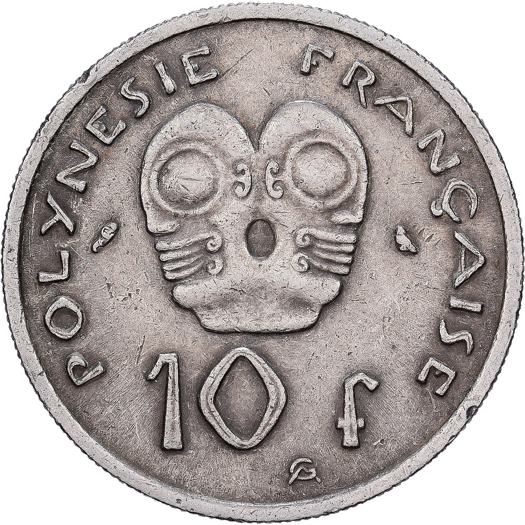 Polinesia francesa, 10 Francs, 1967, Paris, Níquel, MBC, KM:5