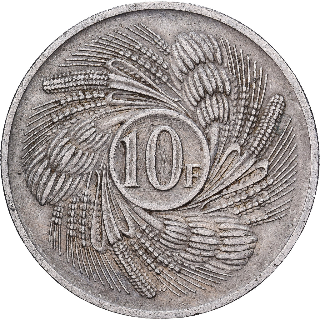 Burundi, 10 Francs, 1968, Copper-nickel, EF(40-45), KM:17